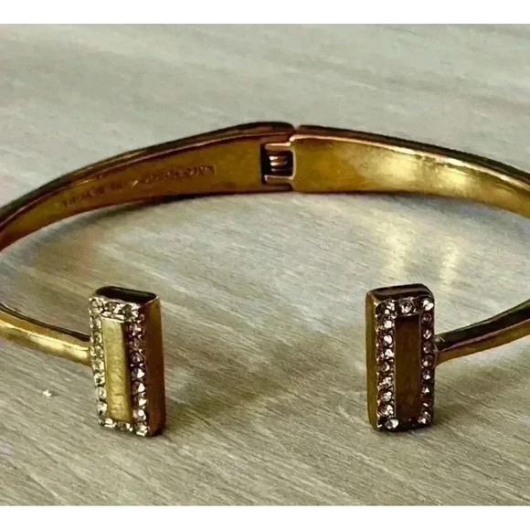 Kate Spade New York Gold Tone Pave Crystal Bar Cuff Bracelet - Picture 7 of 7